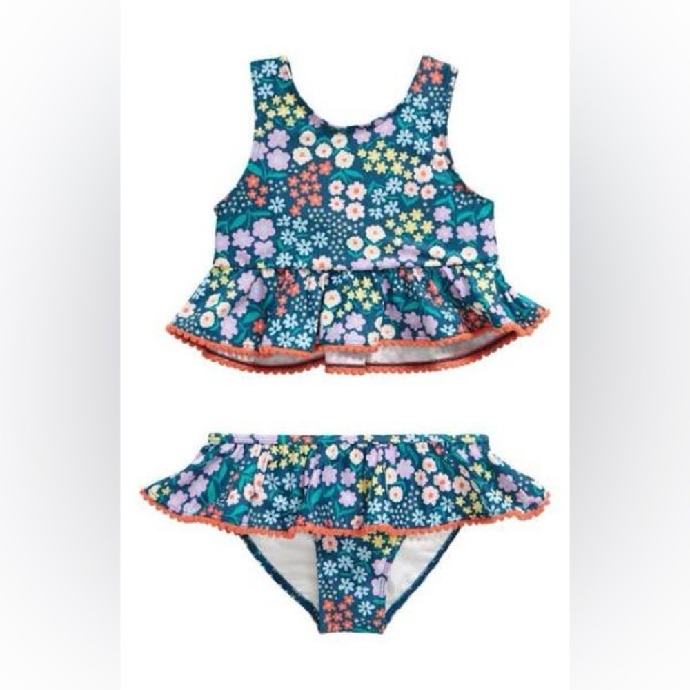 Tucker + Tate Girls Swim Set - Blue and Orange